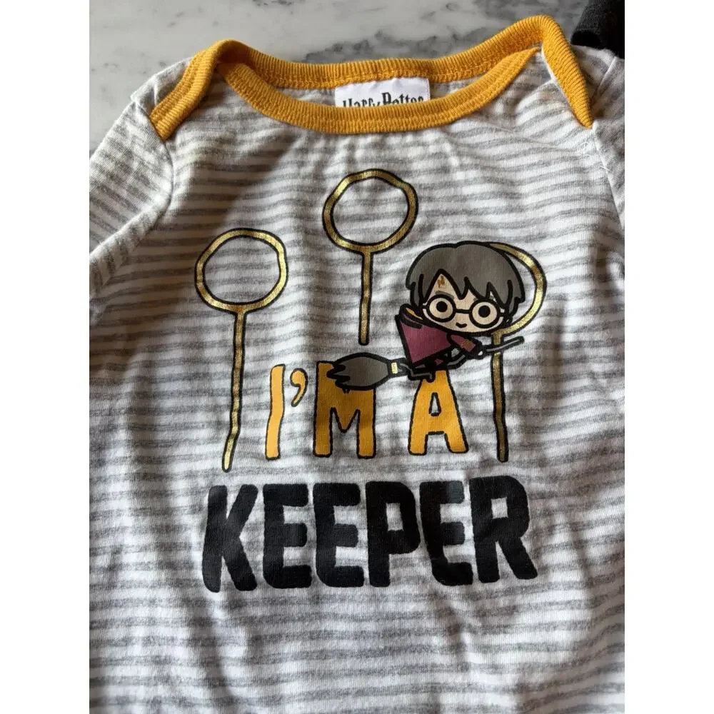 Harry Potter 2 Piece Long Sleeve Bodysuit Set 3-6 Months Snap 'Mischief Managed'